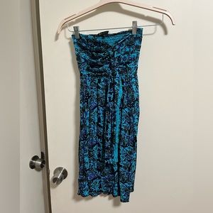 Tropical strapless dress